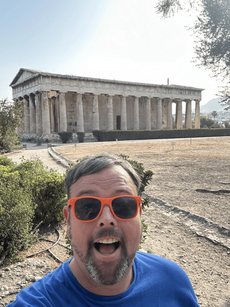 Wade Bishop in front of the Parthenon in Athens Greece 